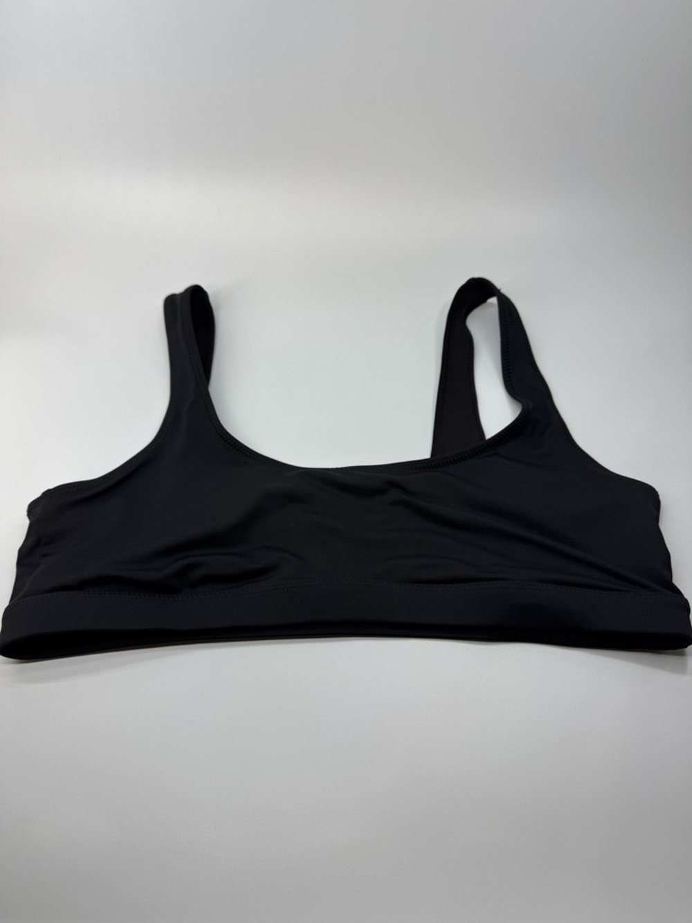 SKIMS Recycled Swim Tank Bikini Top Womens Large Onyx Black